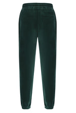 Displays the Pine Needle 'FILA' branded Eddie 2 Velour Track Pant