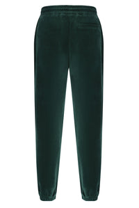 Displays the Pine Needle 'FILA' branded Eddie 2 Velour Track Pant