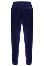 Displays the Navy 'Fila' branded Eddie 2 Velour Track Pant