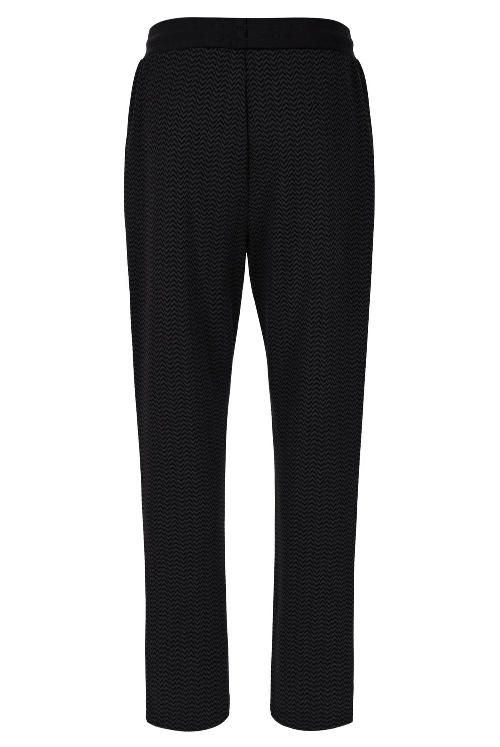 Black textured pants on a white background