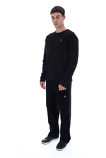 Black Elio Long Sleeve Slub T-Shirt