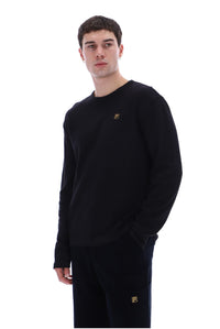 Black Elio Long Sleeve Slub T-Shirt