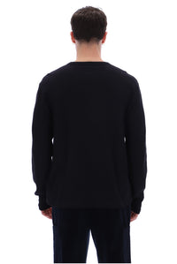 Black Elio Long Sleeve Slub T-Shirt