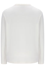 Displays the White 'FILA' branded Down Elio Long Sleeve Slub T-Shirt