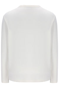 Displays the White 'FILA' branded Down Elio Long Sleeve Slub T-Shirt