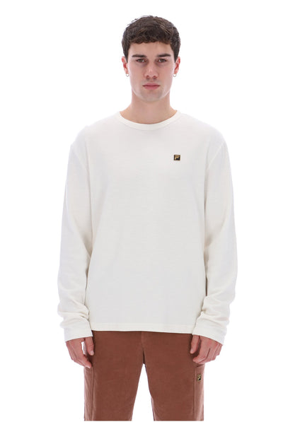 White Down Elio Long Sleeve Slub T-Shirt