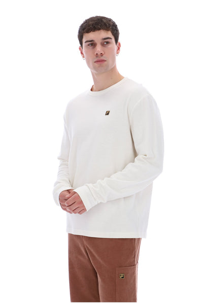 White Down Elio Long Sleeve Slub T-Shirt