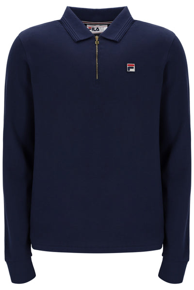Fila Navy Emiliano Long-Sleeve Polo