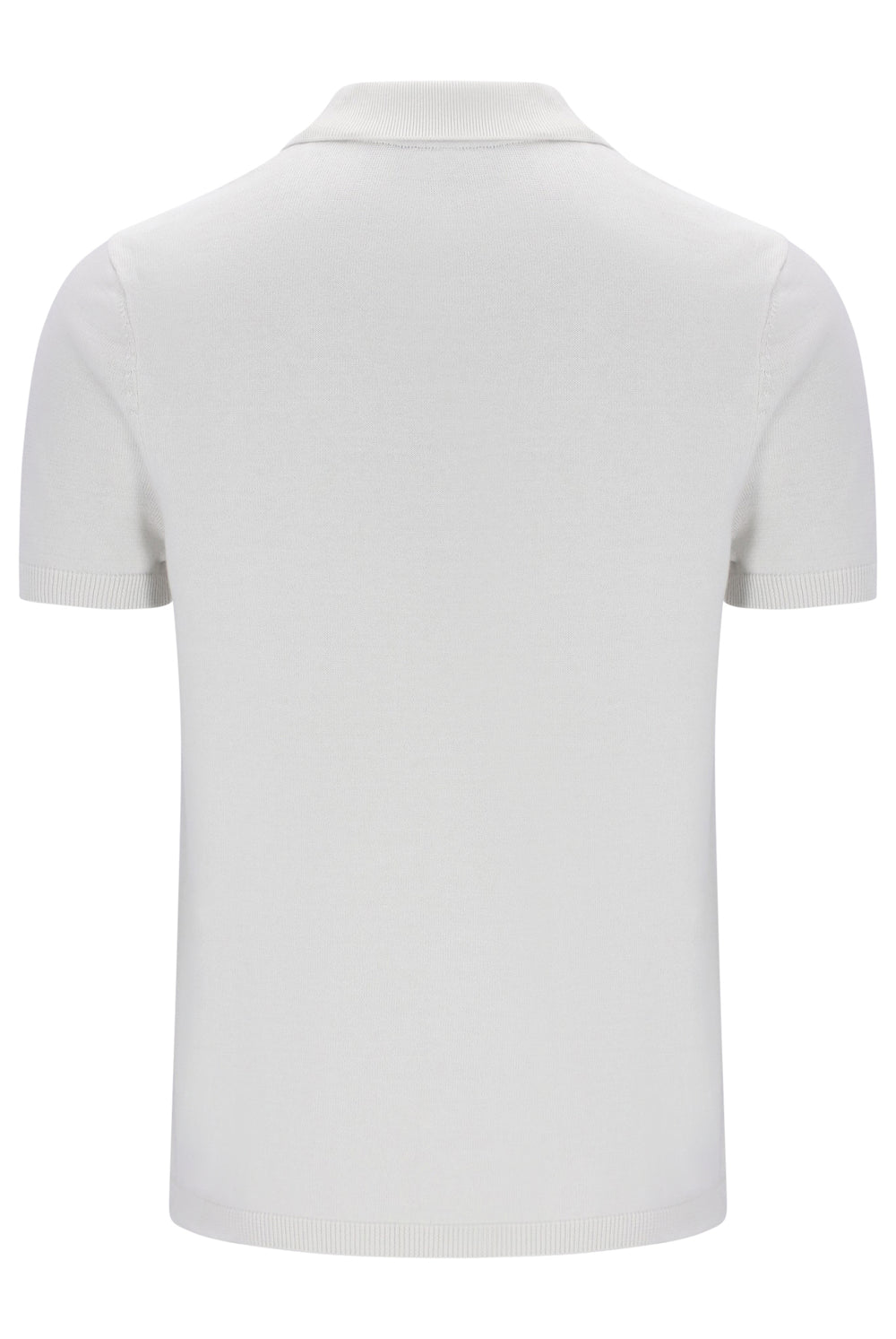 Displays the White 'FILA' branded Down Enzo Knitted Check Zip Polo
