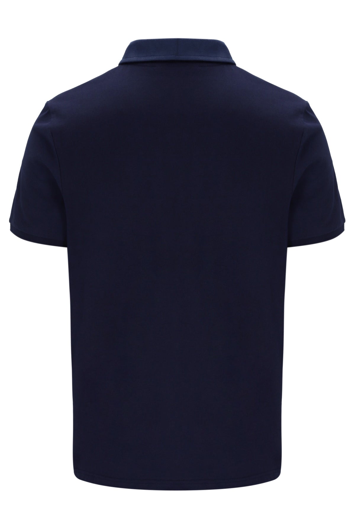 Displays the Navy 'Fila' branded Ettore Zip Polo