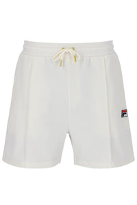 Displays the Gardenia 'FILA' branded Eusebio Pin-Tuck Shorts
