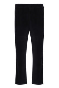 Displays the Black 'FILA' branded Fario Velour Track Pant