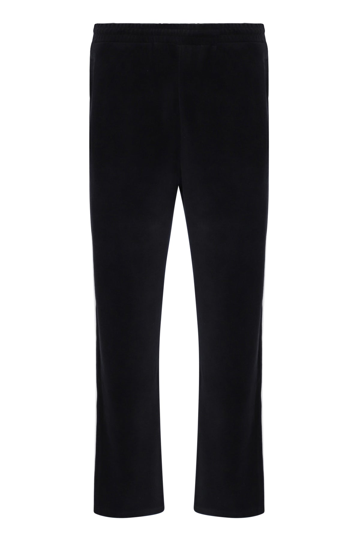 Displays the Black 'FILA' branded Fario Velour Track Pant