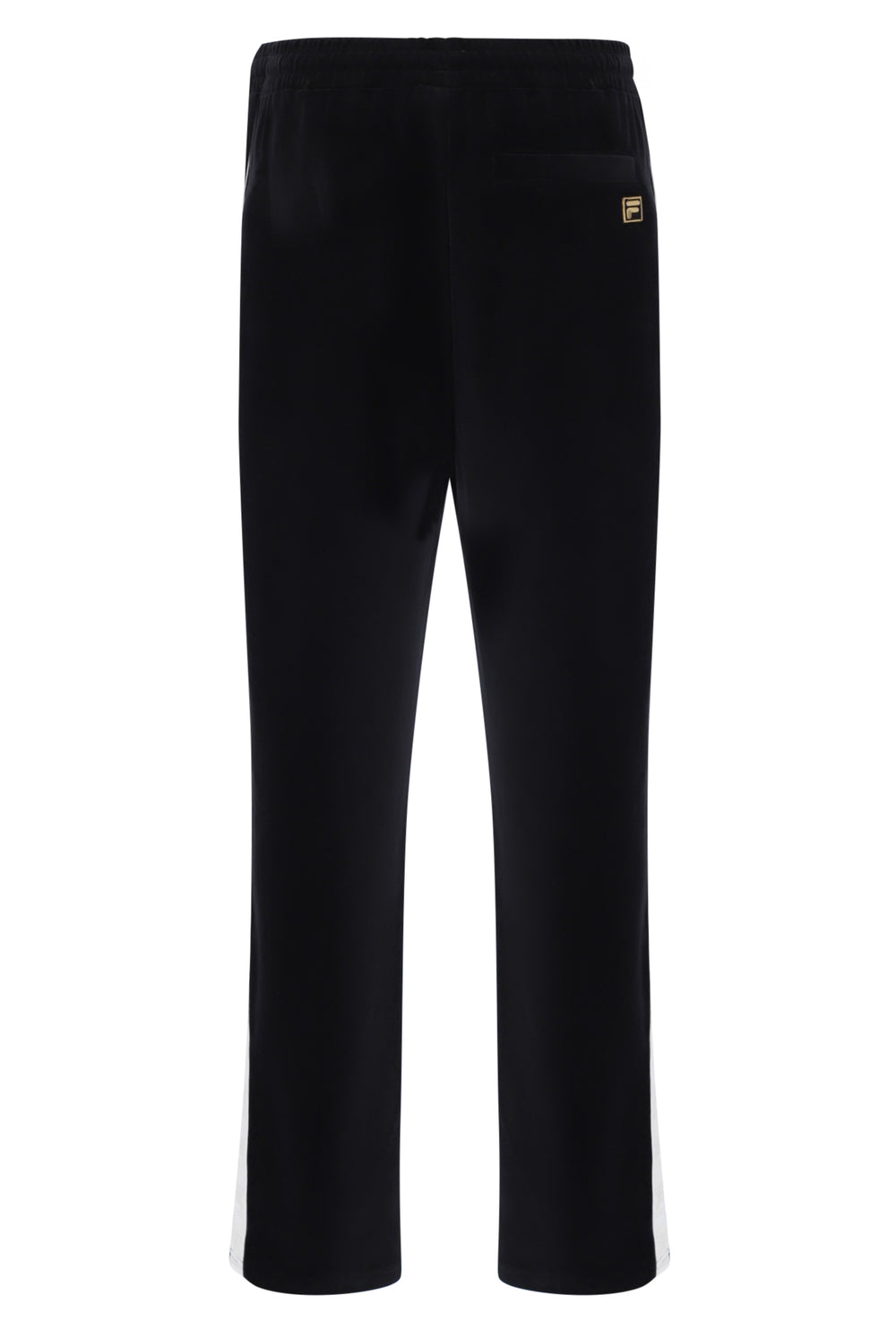Displays the Black 'FILA' branded Fario Velour Track Pant