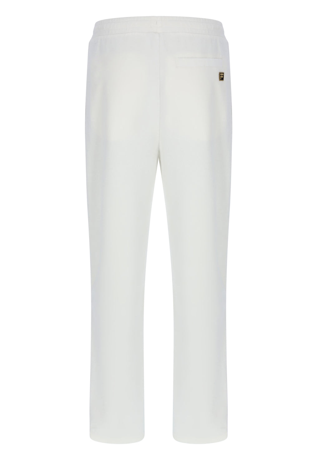 Displays the White 'FILA' branded Down Fario Velour Track Pant