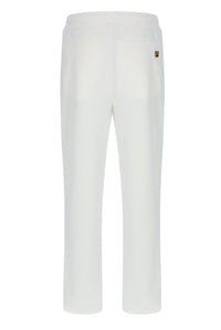 Displays the White 'FILA' branded Down Fario Velour Track Pant