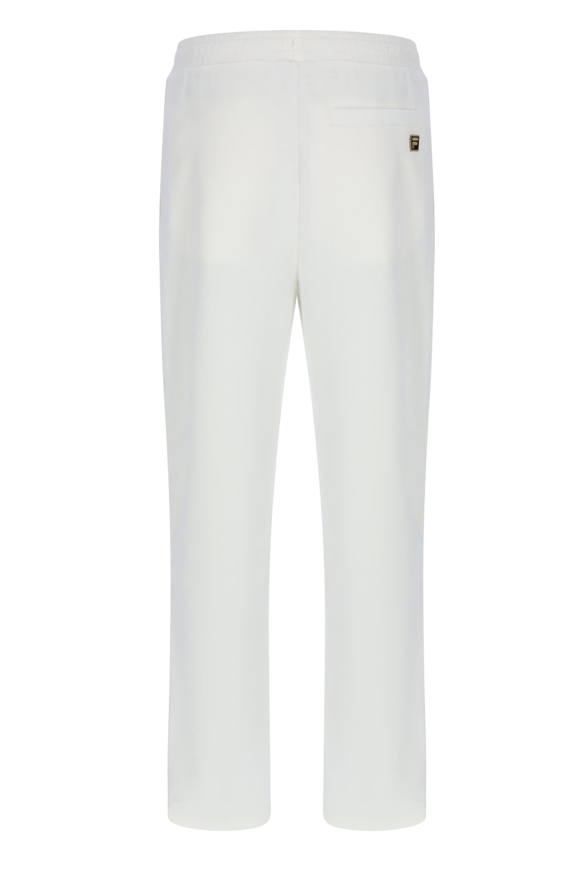 Displays the White 'FILA' branded Down Fario Velour Track Pant
