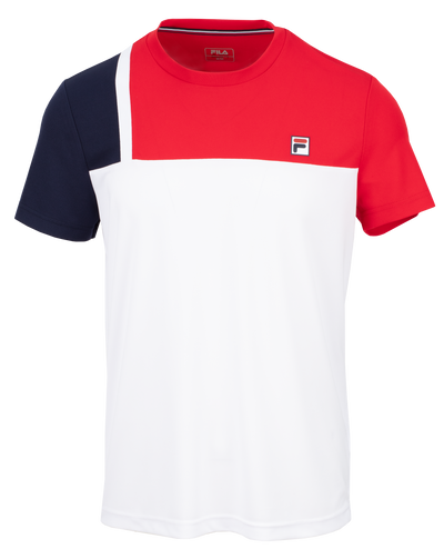 Red white and shop blue fila shirt
