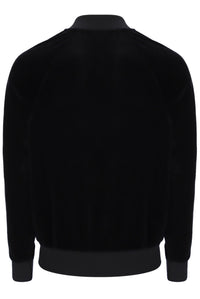 Displays the Black 'FILA' Fella Velour Jacket