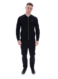 Black Ferguson Open Knit Pointelle Panel Track Top