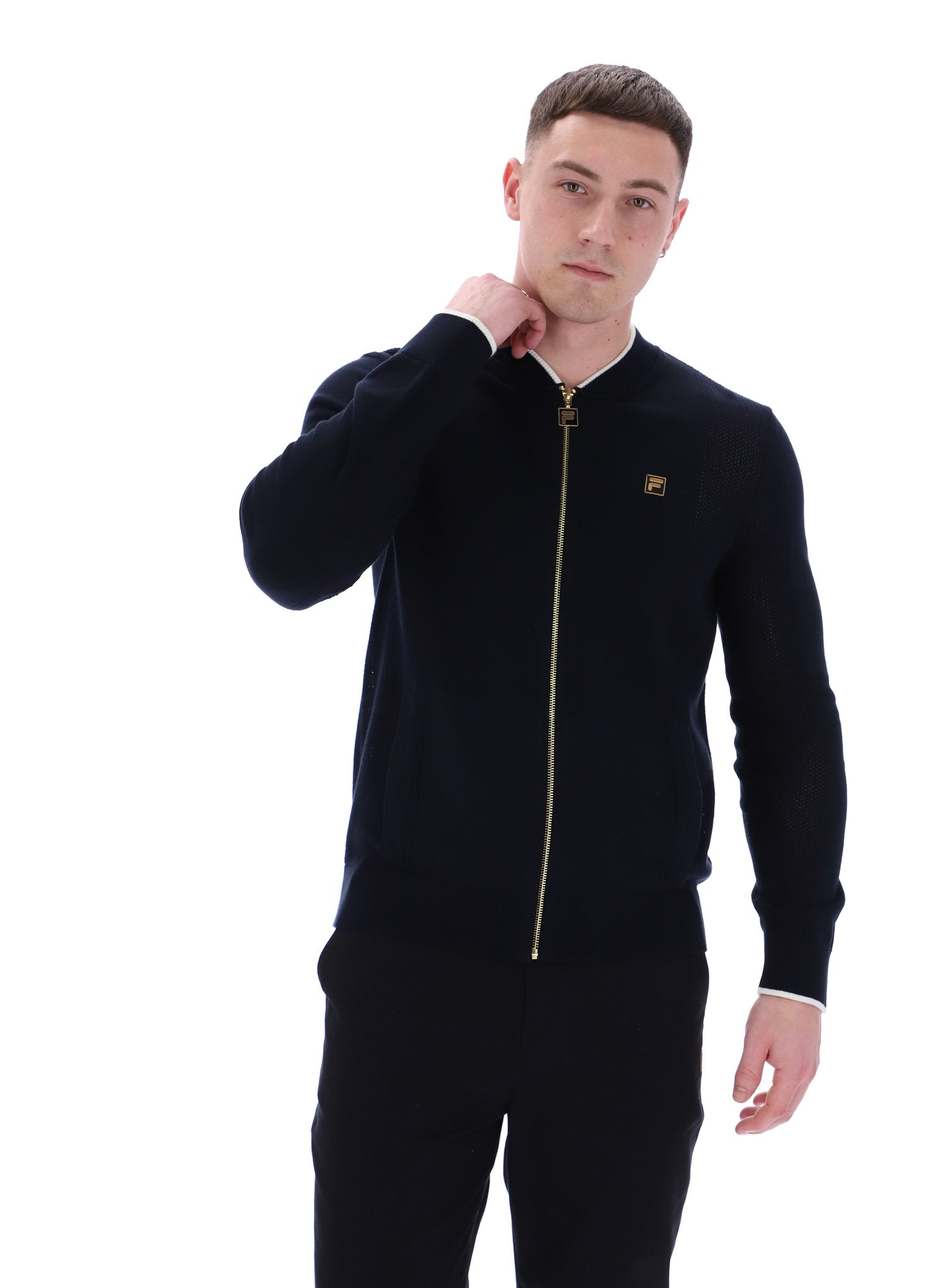 Ferguson Open Knit Pointelle Panel Track Top