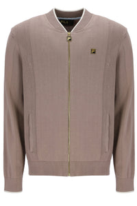 Mocha Meringue Ferguson Open Knit Pointelle Panel Track Top