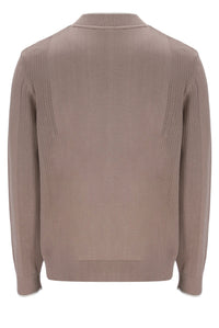 Mocha Meringue Ferguson Open Knit Pointelle Panel Track Top