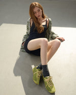 Women's Green Suede Ritmo Trainer