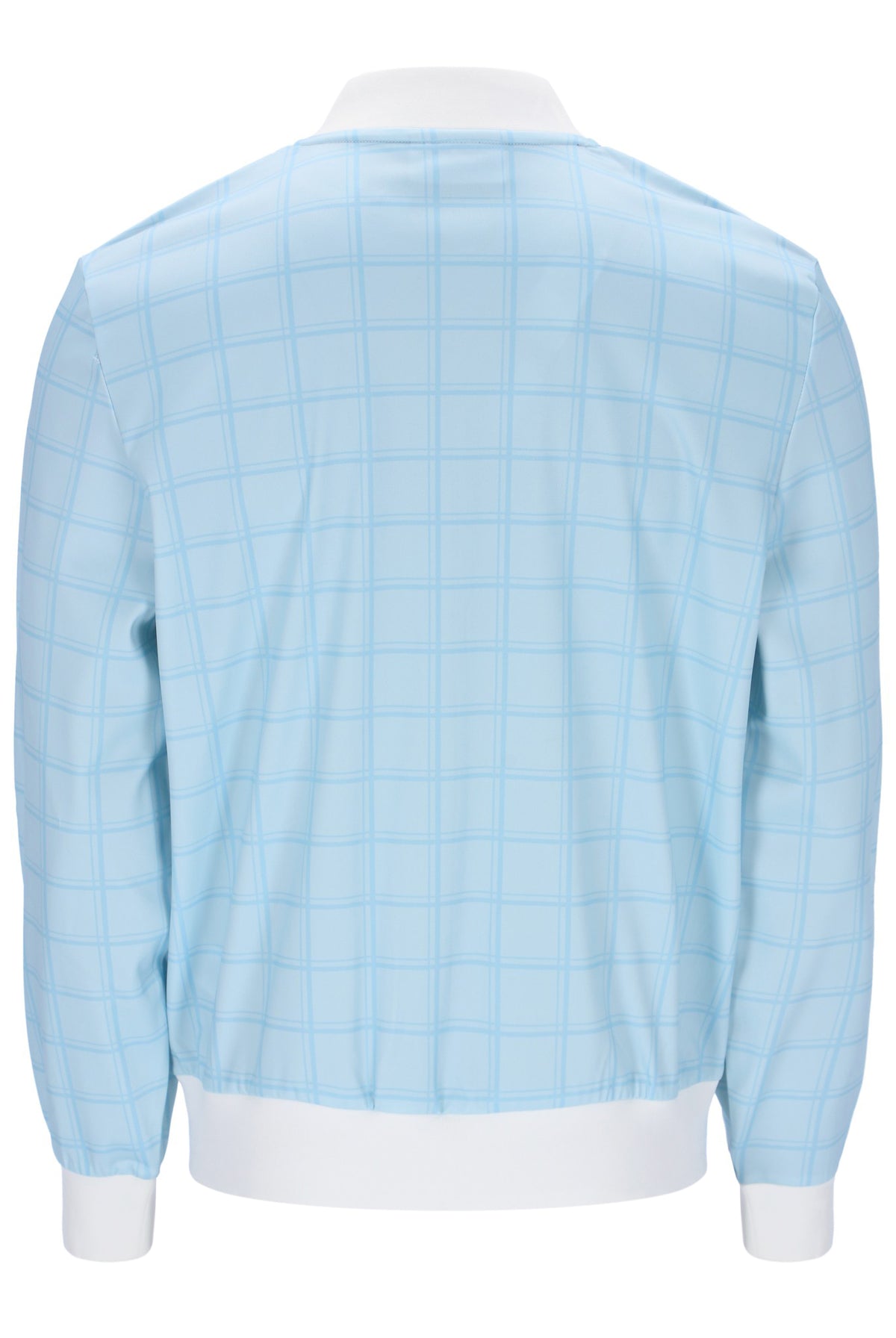 Light blue checkered jacket on a white background