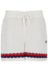 Displays the Fino 'FILA' branded Knitted Crochet Shorts