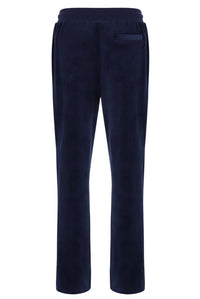 Navy blue pants on a white background