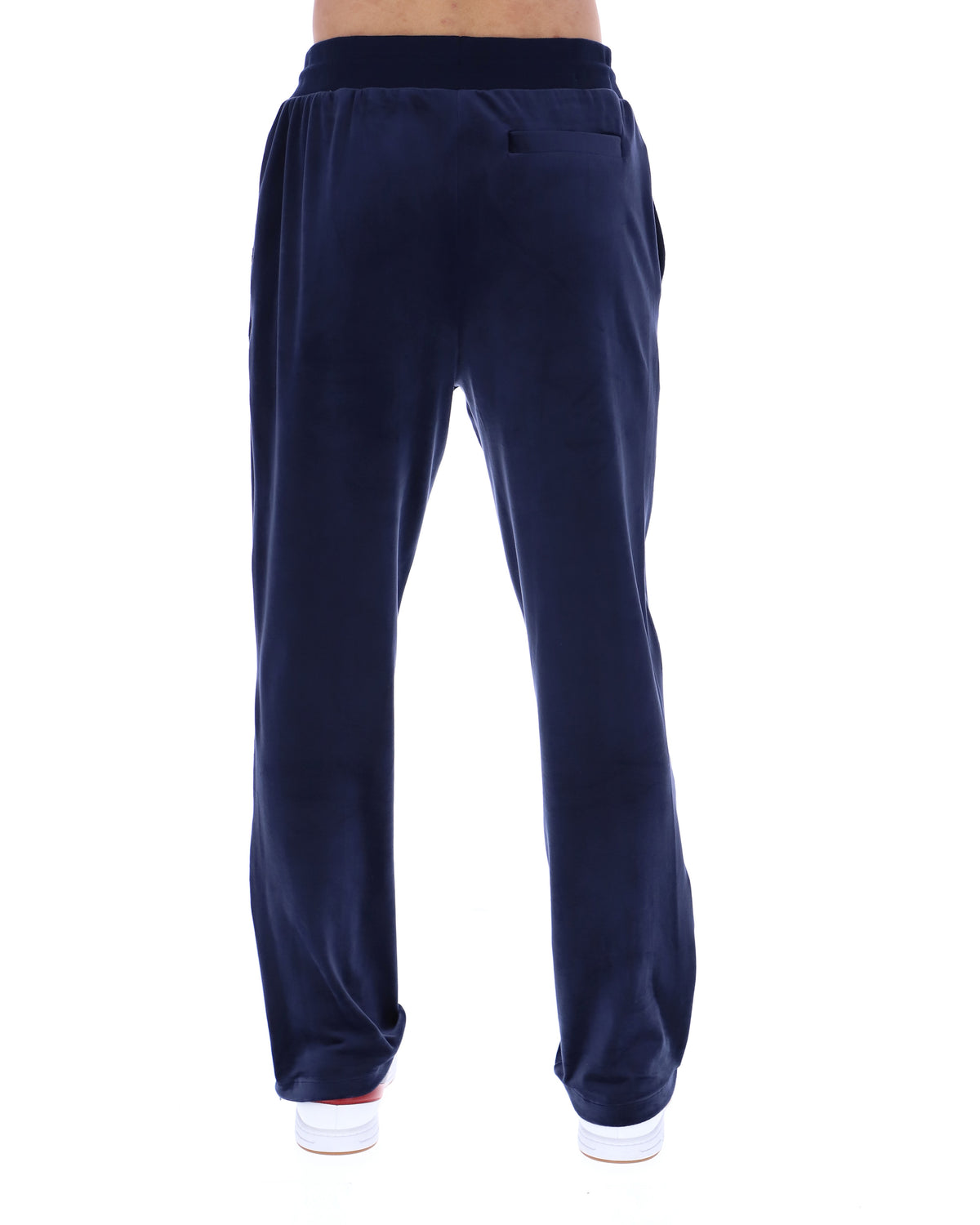 Navy blue sweatpants on a white background