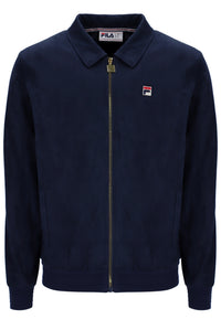 Navy blue jacket with Fila logo on a white background
