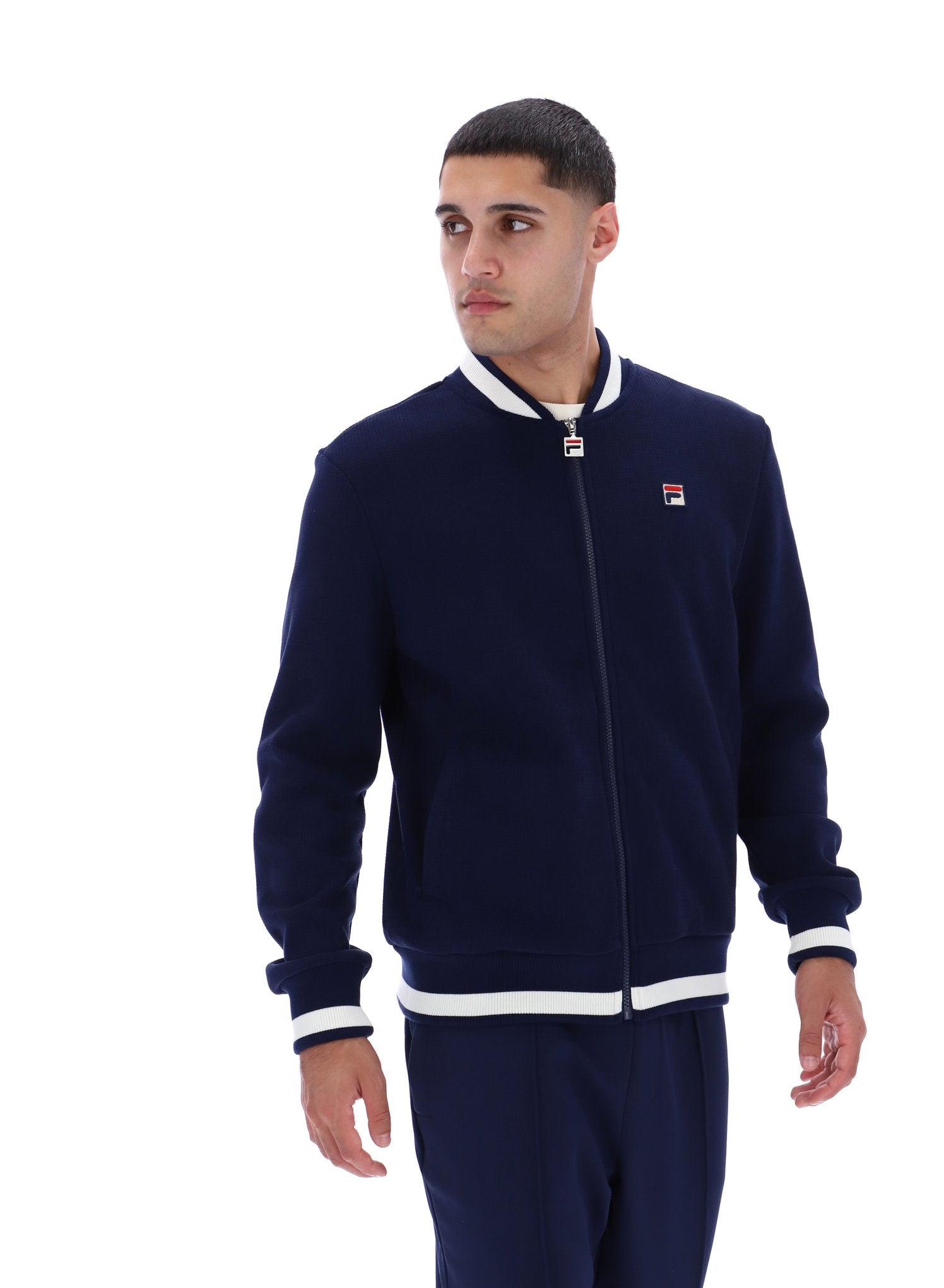 Fila Navy Gabe Waffle Knit Jacket – Fila UK