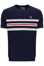 Fila Navy Gerardo Mesh Stripe Knitted Tee