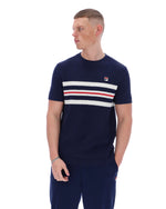Fila Navy Gerardo Mesh Stripe Knitted Tee