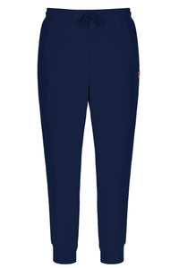 Navy blue sweatpants on a white background