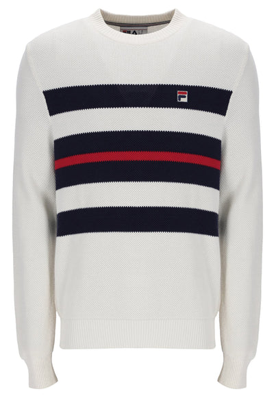 Gardenia Giuseppe Mesh Stripe Knitted Crew Neck