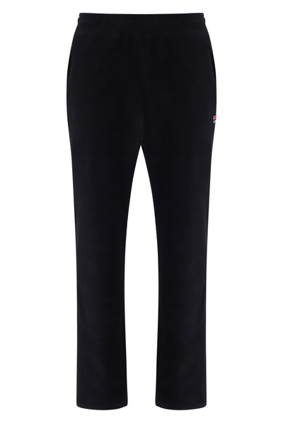 Displays the Black 'FILA' branded Gonz Corduroy Pant