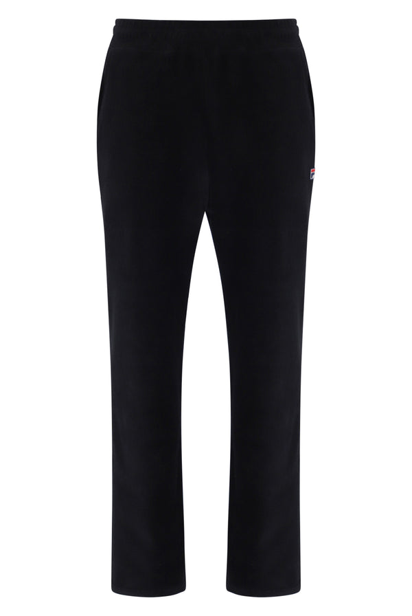 Displays the Black 'FILA' branded Gonz Corduroy Pant