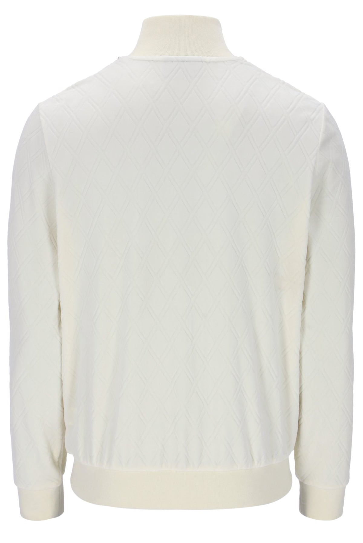 White sweater on a mannequin against a white background