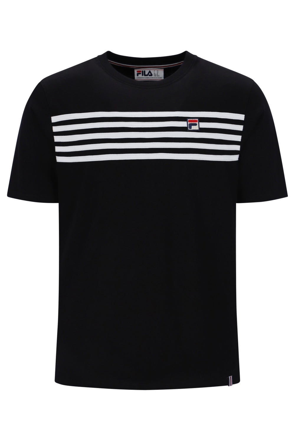 Displays the Black/ White 'FILA' branded Hanford T-Shirt