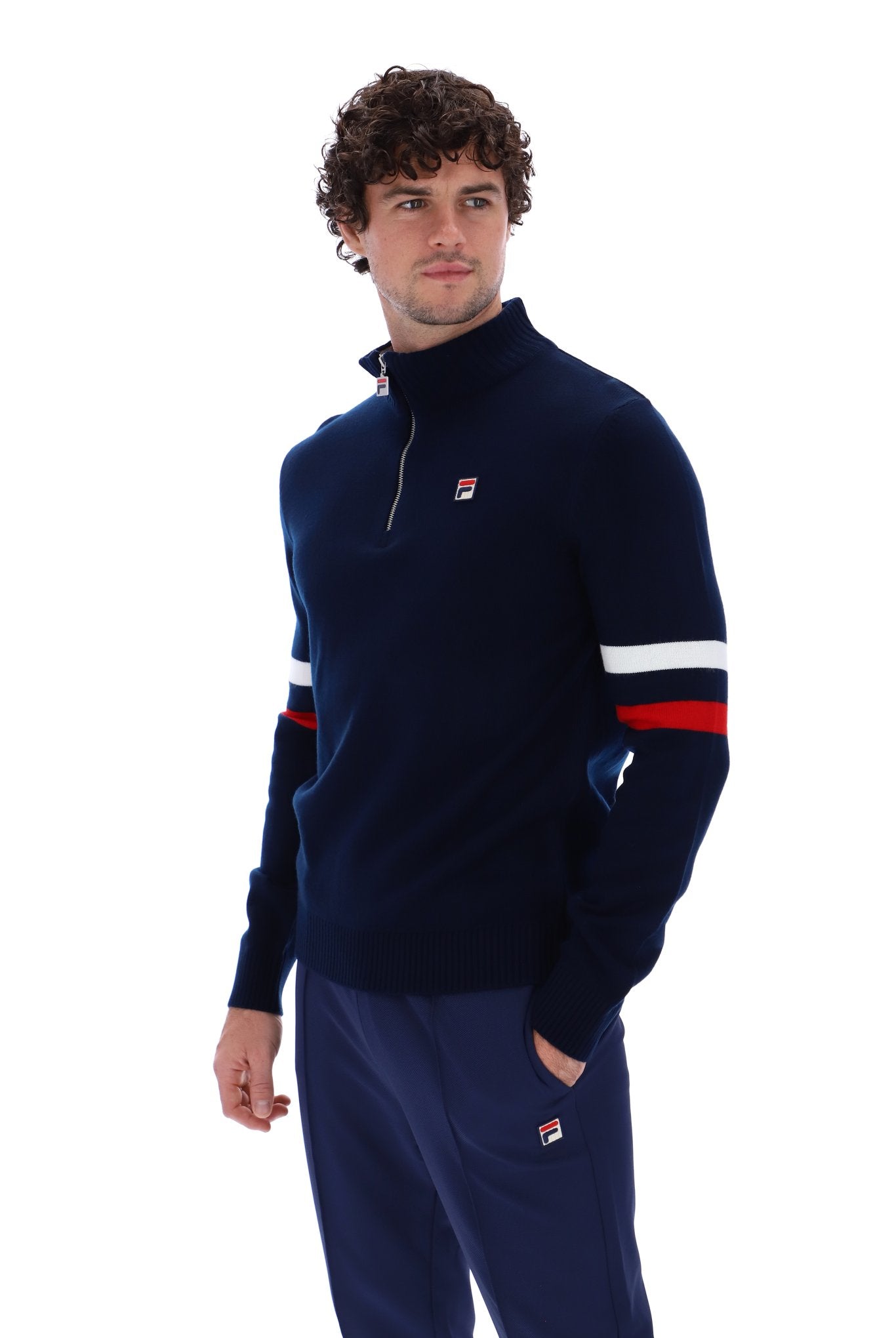 1 4 Zip Knitted Jumper Fila UK