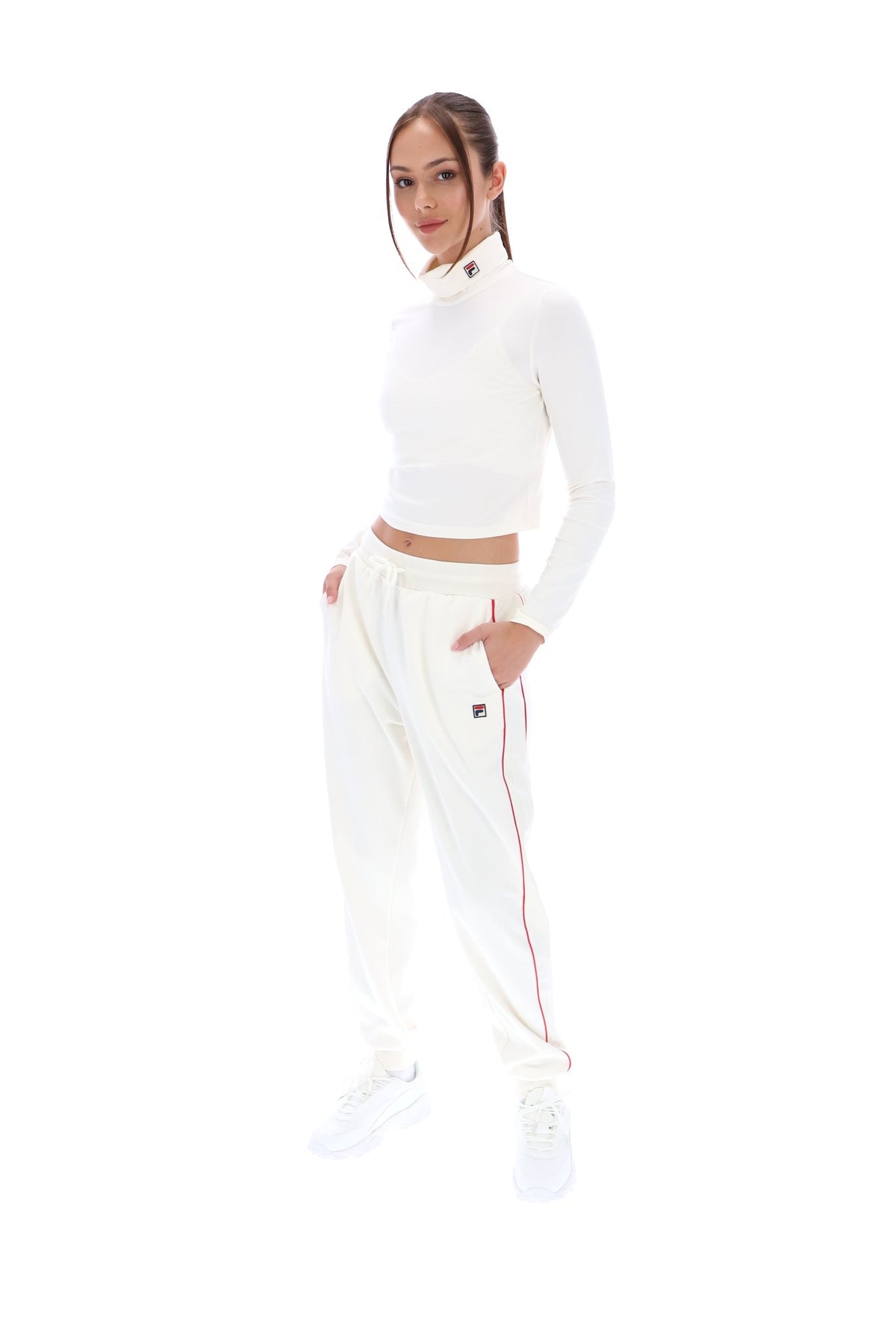 Cream Heidi Cropped Roll Neck Top