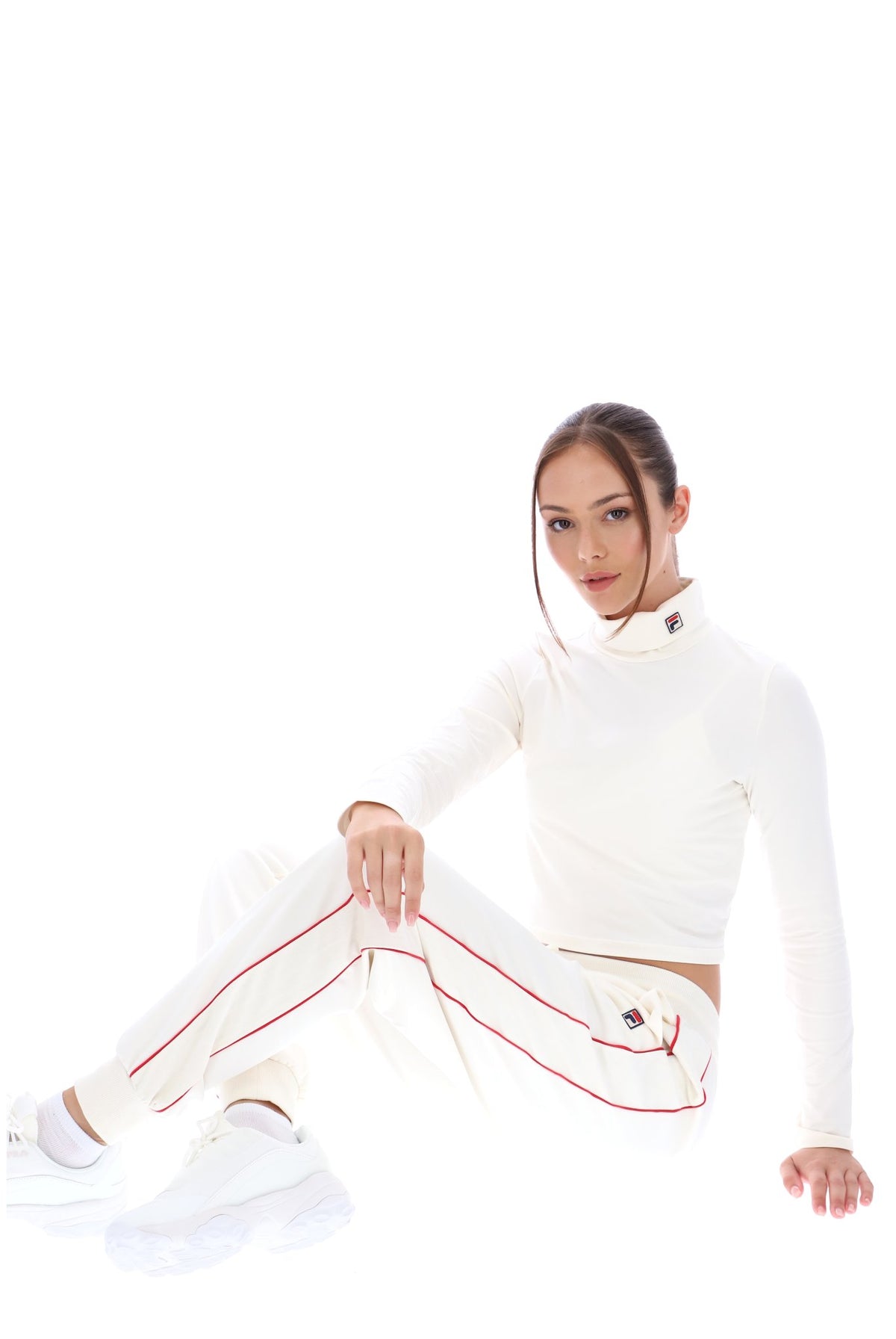 Cream Heidi Cropped Roll Neck Top