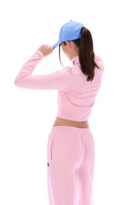Pink Heidi Cropped Roll Neck Top