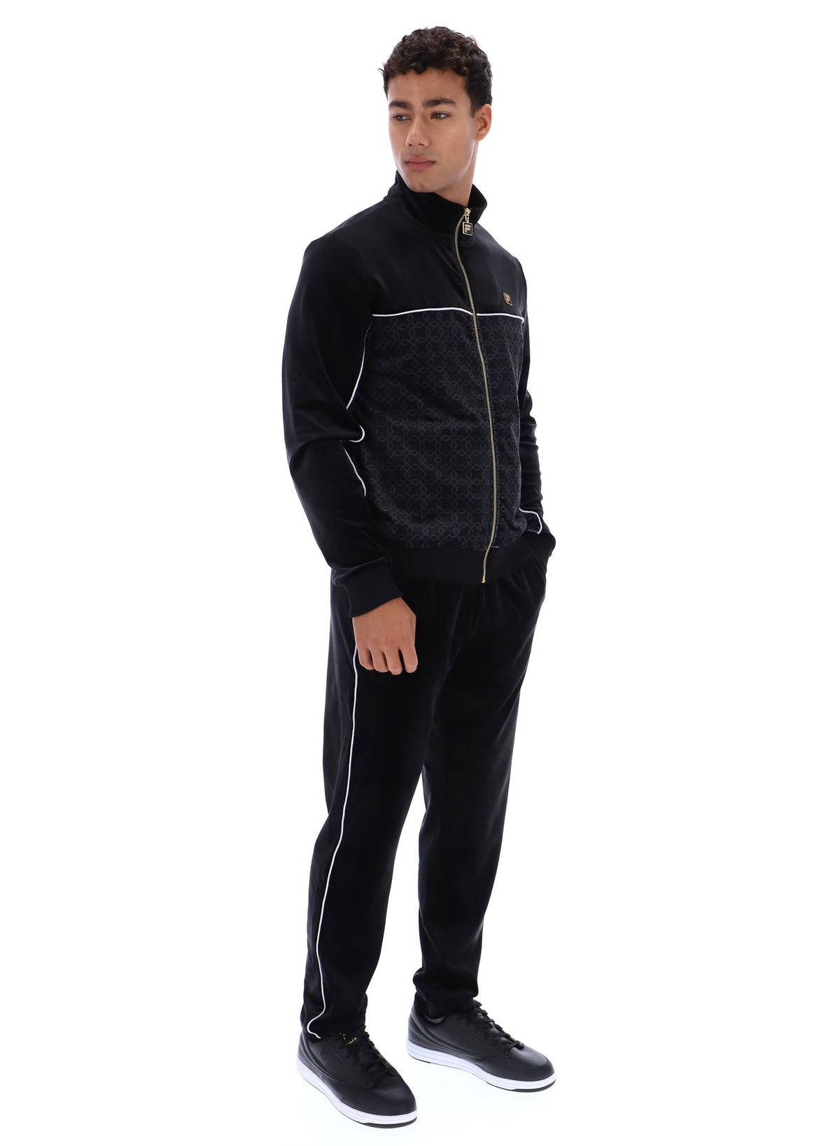 Black Higgans Full Zip Velour Jacket