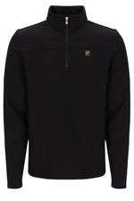 Black pullover with a FILA logo on a white background