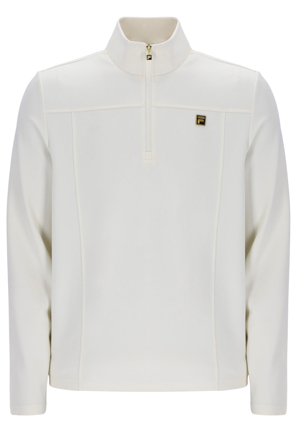 White jacket with a FILA logo on a white background