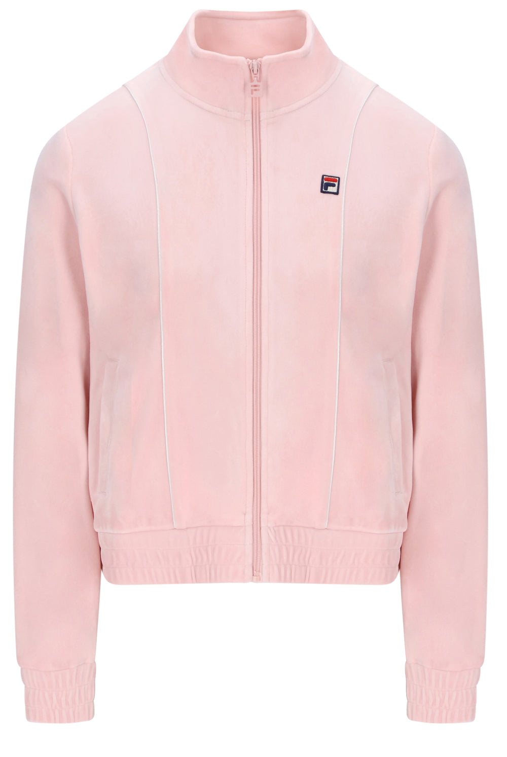 Displays the Pale Lilac 'FILA' branded Honey Velour Tank Top